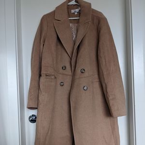 NWT Addition Elle beige winter coat, 1x, satin lining.